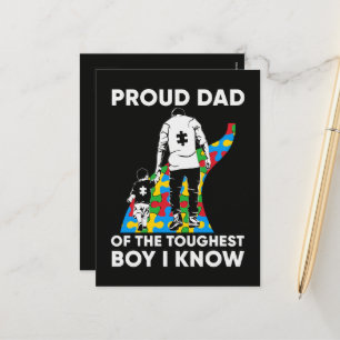 Dad Puzzle Autism Awareness Gift for Birthday Holiday Postcard