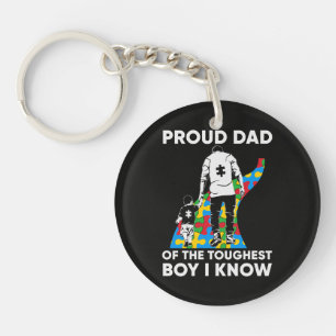 Dad Puzzle Autism Awareness Gift for Birthday Keychain