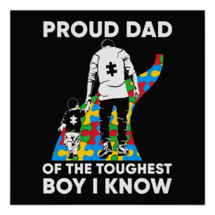 Dad Puzzle Autism Awareness Gift for Birthday Poster