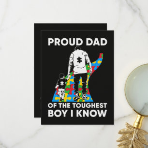 Dad Puzzle Autism Awareness Gift for Birthday Thank You Card