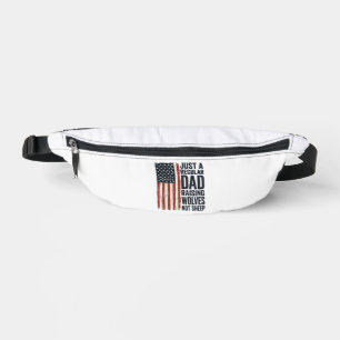 Dad Raising Wolves Patriotic Vintage Shirt Design_ Fanny Pack