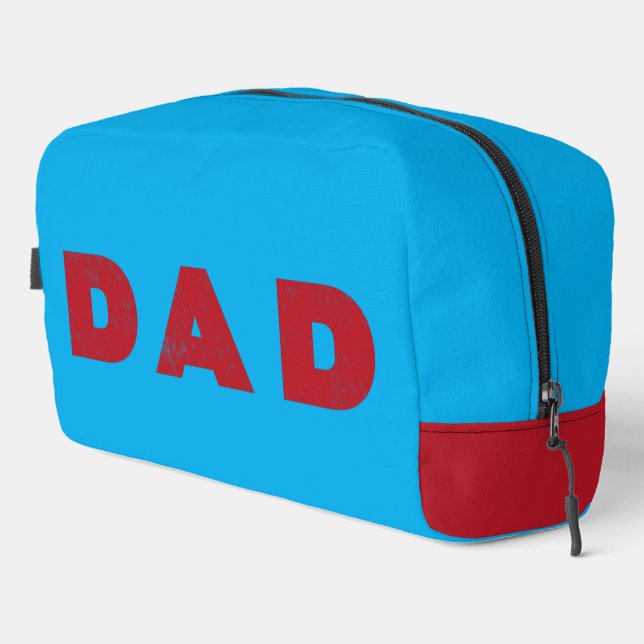 Dad [Red Distressed Text] Dopp Kit (Right Corner)