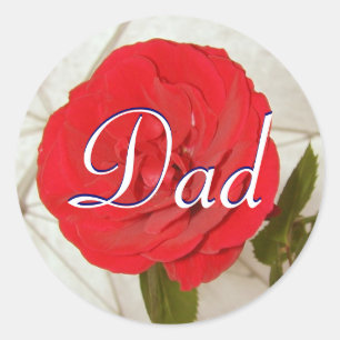Dad Red Rose Sticker