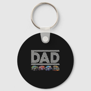 Dad Retro Monster Truck Family Crew Birthday Match Keychain