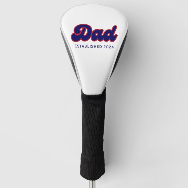 Dad retro red and blue, custom year  golf head cover (Front)