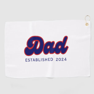 Dad retro red and blue, custom year  golf towel