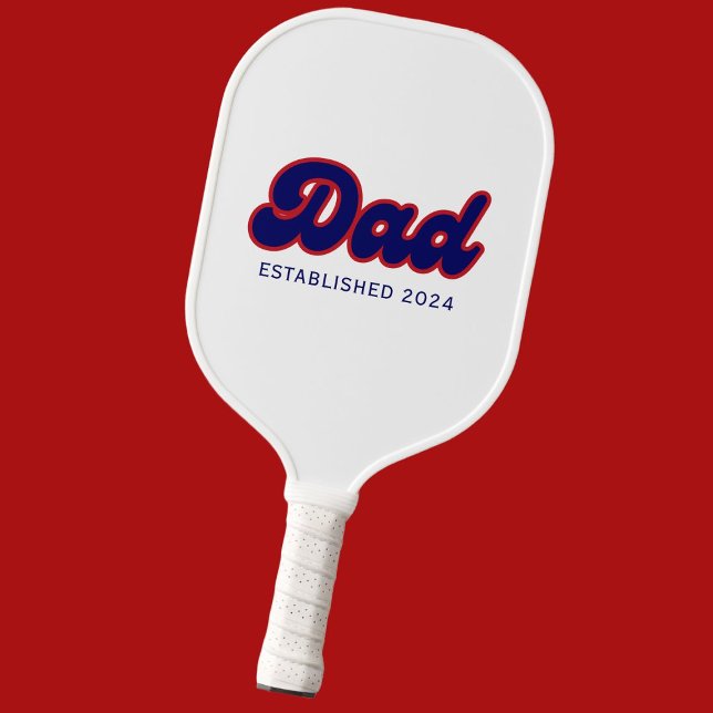 Dad retro red and blue, custom year  pickleball paddle (Creator Uploaded)