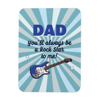 Dad Rock Star Cool Blue Electric Guitar Player Magnet