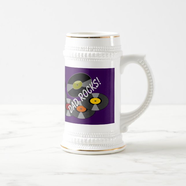 Dad Rocks MoonDreams Retro Records Beer Stein (Right)