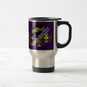 Dad Rocks MoonDreams Retro Records Travel Mug