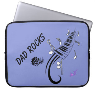 "Dad Rocks" Music & Keys Laptop Case 15"