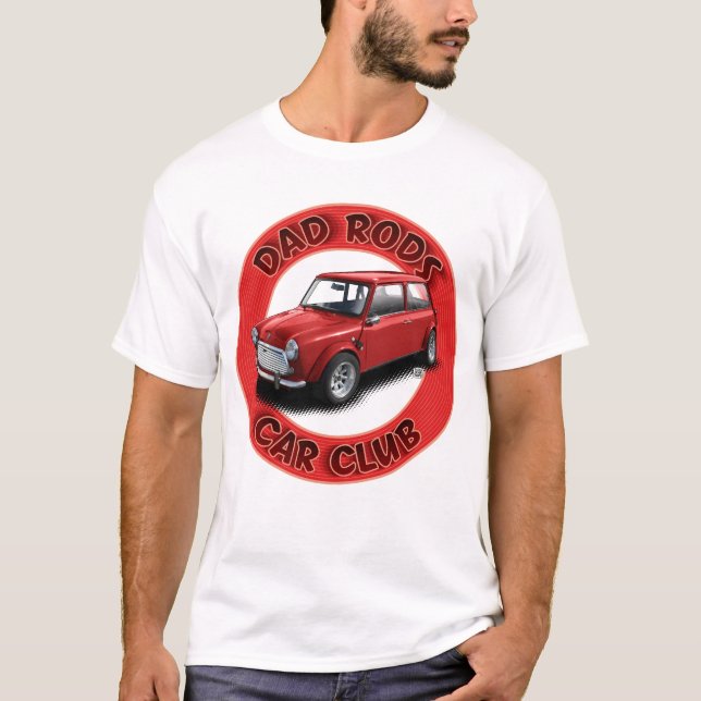Dad Rods Car Club Red Mini Car T-Shirt (Front)