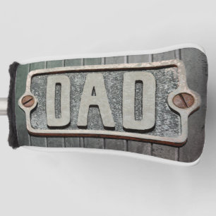 DAD rustic metal plate design Golf Head Cover