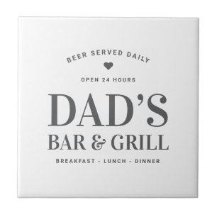 Dad’s Bar & Grill Open 24 Hours Custom Tile