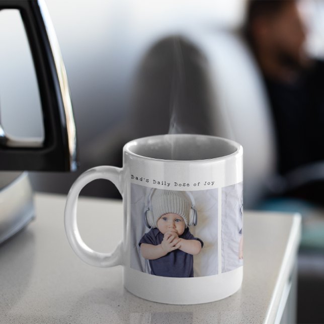 Dad’s Daily Dose of Joy Custom 3 Photo Coffee Mug (Creator Uploaded)