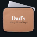 Dad’s Strength and Hugs - Father's Day Gift |  Laptop Sleeve<br><div class="desc">Keep Dad organized on the go with this “Dad’s Strength and Hugs” Personalized Electronics Bag — a thoughtful and practical Father’s Day gift that carries more than just cables and chargers. With a sleek design and a heartfelt message, this tech pouch is perfect for storing electronics, accessories, or travel essentials....</div>