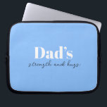 Dad’s Strength and Hugs - Father's Day Gift |  Laptop Sleeve<br><div class="desc">Keep Dad organized on the go with this “Dad’s Strength and Hugs” Personalized Electronics Bag — a thoughtful and practical Father’s Day gift that carries more than just cables and chargers. With a sleek design and a heartfelt message, this tech pouch is perfect for storing electronics, accessories, or travel essentials....</div>
