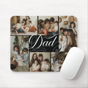 Dad Script Typography 6 Photo Collage Mouse Pad