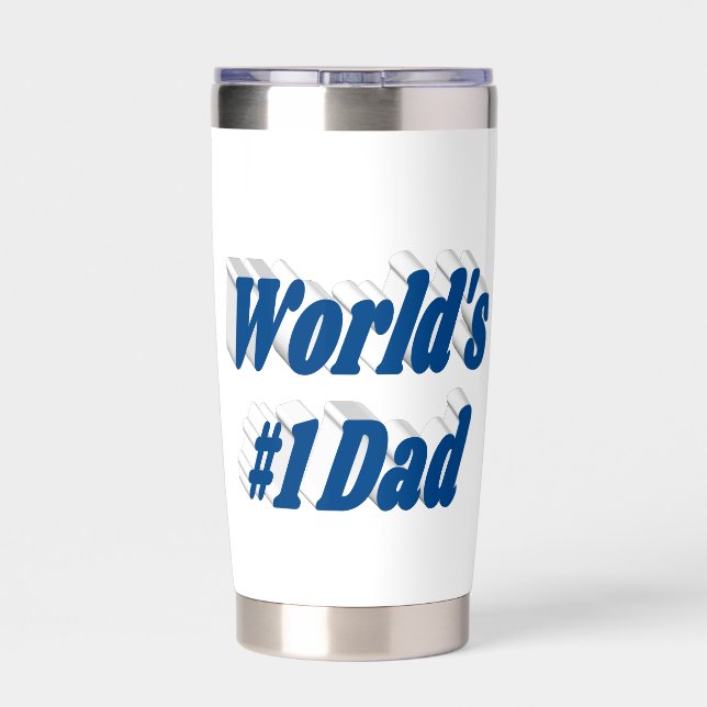 Dad sea blue half text  insulated tumbler (Back)