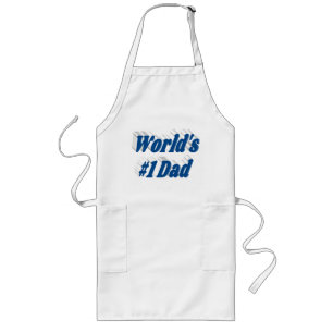 Dad sea blue text long apron