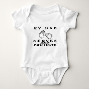 Dad Serves Protects - Hat Baby Bodysuit