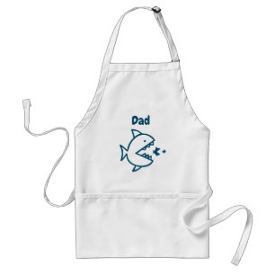 Dad Shark White Blue Custom Chef Standard Apron