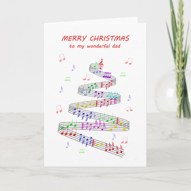 Dad Sheet Music Christmas Holiday Card (Front)