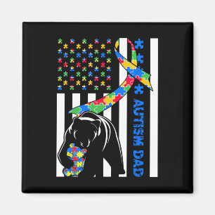 Dad Shirts Autism Awareness American Flag Fathers Magnet