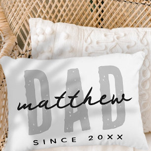 Dad Since 20XX Modern Simple Preppy Accent Pillow