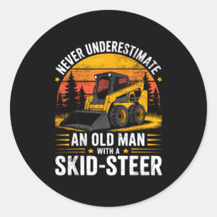 Dad Skid Steer Operator Father Construction Heavy  Classic Round Sticker