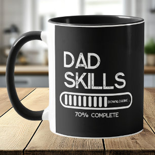 Dad Skills Downloading Funny New Dad Black & White Mug