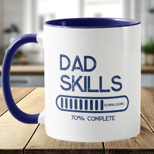 Dad Skills Downloading Funny New Dad Navy Blue Mug
