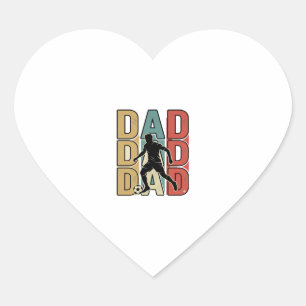 Dad Soccer Vintage Engraving Vector Design_1 Heart Sticker