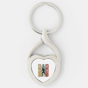 Dad Soccer Vintage Engraving Vector Design_1 Keychain
