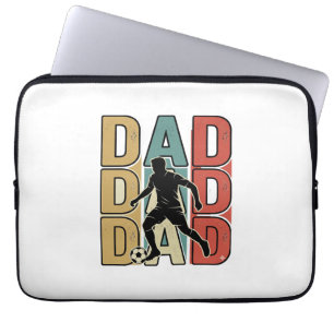Dad Soccer Vintage Engraving Vector Design_1 Laptop Sleeve