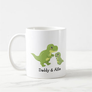Dad & Son Dino Love – Personalized Family  Coffee Mug