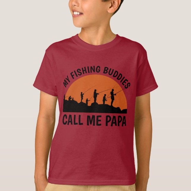 Dad & Son Fishing Buddy t-shirt, Personalized Fath T-Shirt (Front)