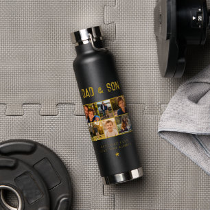 Dad & Son Gold Family 6 Photo Water Bottle