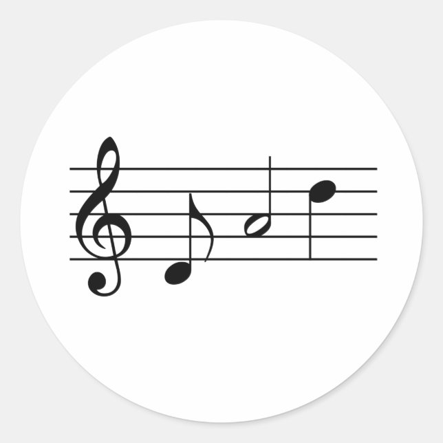Dad spelled in Music Notes Classic Round Sticker (Front)