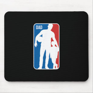 Dad Sports Logo Sketll Dad Son Silhouette Fathers  Mouse Pad