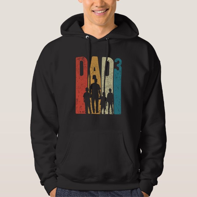 Dad Squared Father s Day Three Boys Three Sons Fat Hoodie (Front)
