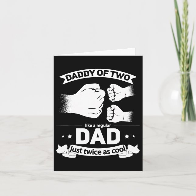 Dad Squared Fathers Day Dad Of Two Cool Daddy Of 2 Card (Front)