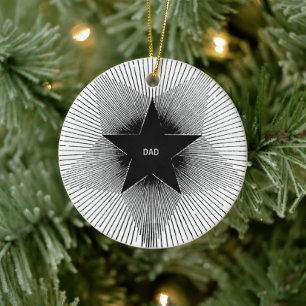 Dad star groovy vintage retro vibes birthday ceramic ornament