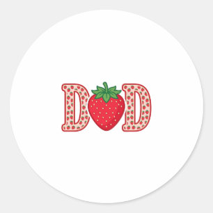 Dad Strawberry Lettering Vector Shirt Design_1 Classic Round Sticker