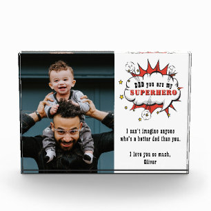 Dad Superhero Cartoon Speech Bubble Father`s day  Photo Block