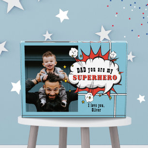 Dad Superhero Comic Speech Bubble Photo Block