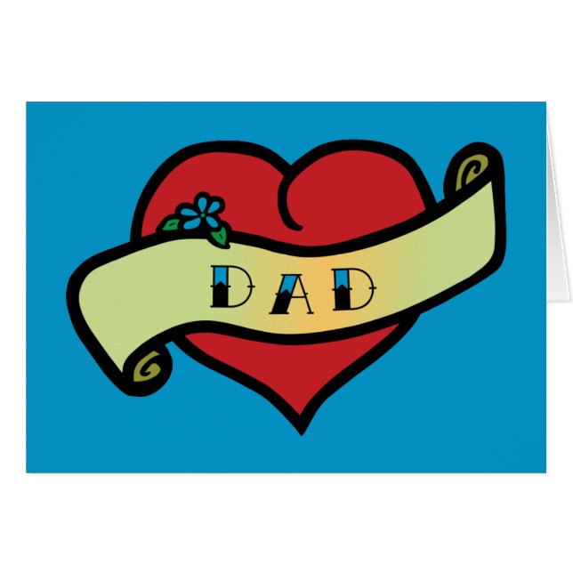 Dad Tattoo Heart (Front Horizontal)