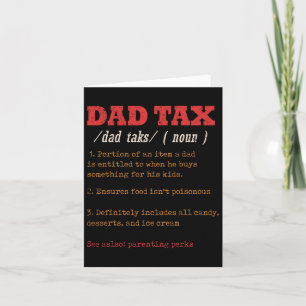 Dad Tax Definition Men Funny Father's Day 11 Card