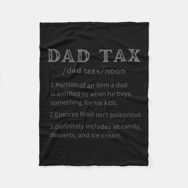 Dad Tax Definition Retro Vintage  Fleece Blanket (Front)