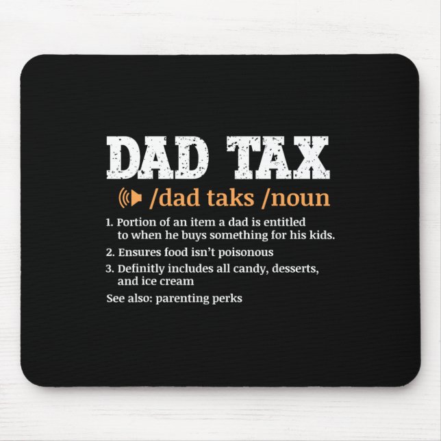 Dad Tax Definition Retro Vintage  Mouse Pad (Front)